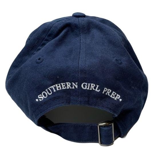 Southern Girl Prep Baseball Hat Navy Pink Bow Prep Embroidered Adjustable - Picture 3 of 7